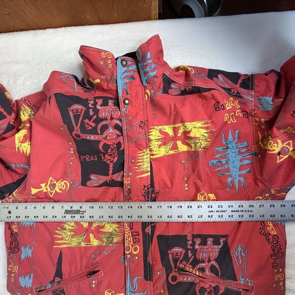 Vintage St. Moritz Ski Team Red Jacket Mens Large Full-Zip Lightweight Pockets - Picture 6 of 10